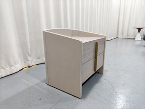 JM Modern Minimalist Nightstand 2 Drawers Wood Veneer Bedroom Furniture Eco-Friendly Apartment Hotel Use - Product Image 6