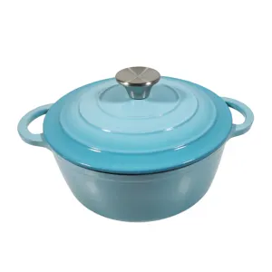 2L tren warna-warni multi-fungsi Non lengket piring Casserole Cast besi peralatan masak