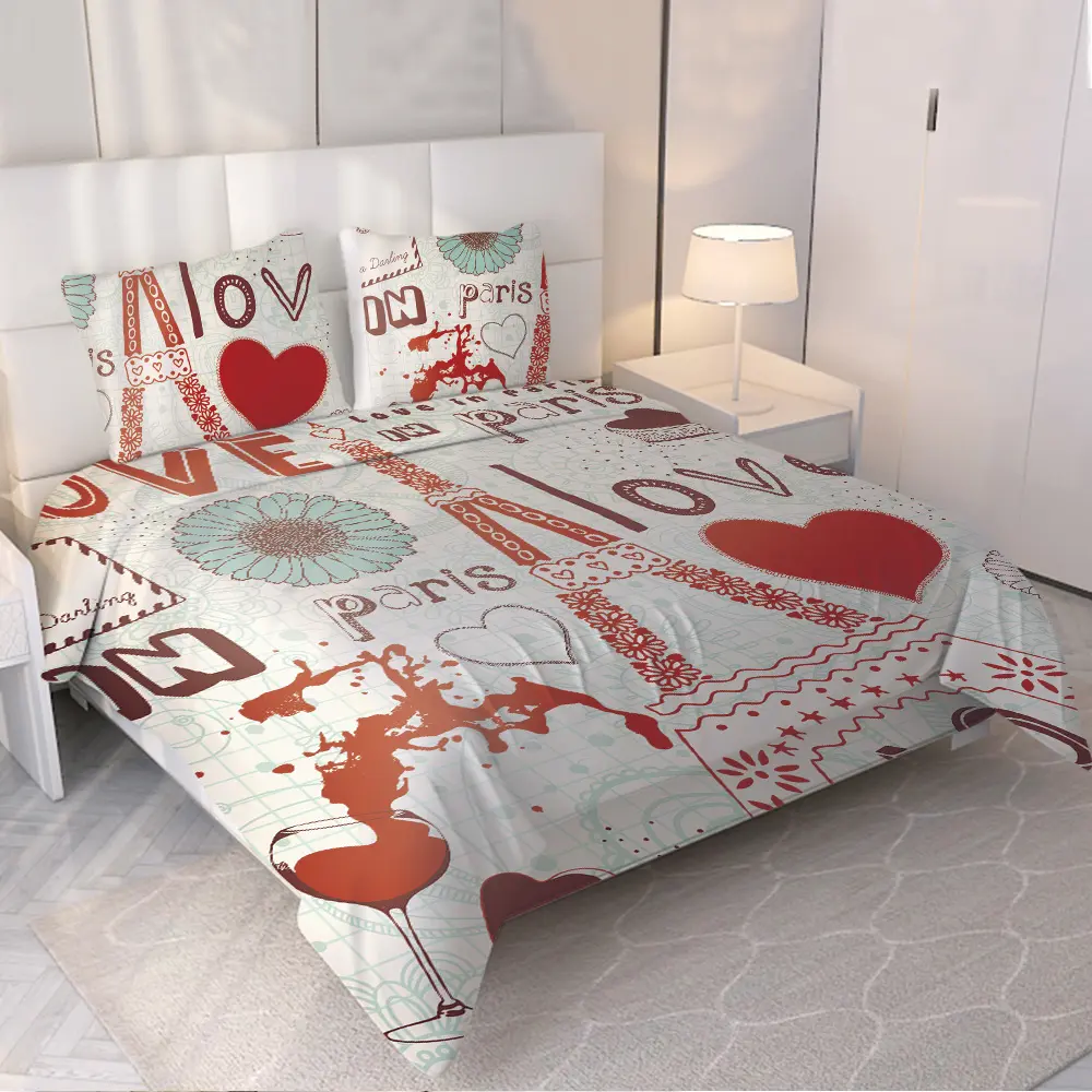 Factory directly supply hot sale products Eiffel Tower 3D Printed king size Duvet Cover bedding set