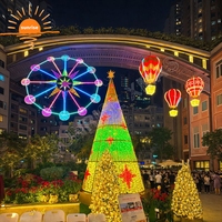 Grand arbre de Noël lumineux à LED RGB avec étoile pour affichage commercial extérieur et événements extérieurs avec synchronisation musicale