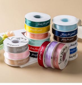 Custom Logo Luxury Decoration Roll Packaging Double Satin <b>Ribbon</b> Gold Printing Flower Gift <b>Ribbon</b> Gross Grain Wedding - Product Image 2