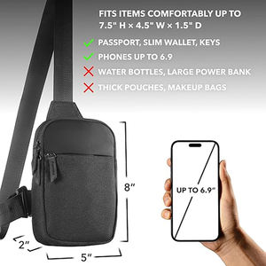 <b>Mini</b> Sling <b>Bag</b> Crossbody Fanny Pack Men & Women Switchable Strap RFID Blocking Pouch Water-Repellent Hidden Pocket for Phone - Product Image 3