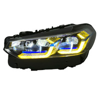 Accessoires automobiles SJC pour BMW X3 G01 G08 Ensemble 18-24 Mise à niveau Phares LED complets style laser jaune et blanc bicolore DRL
