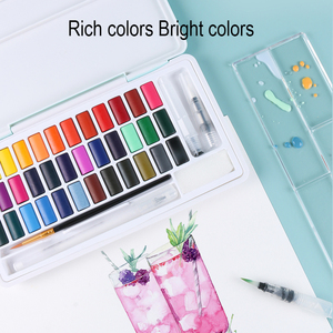Juego de pintura de acuarela sólida de 24 colores profesional de Giorgione, Kit de bolsillo de <span class=keywords><strong>campo</strong></span> portátil para pintura de artista de papel - Product Image 6
