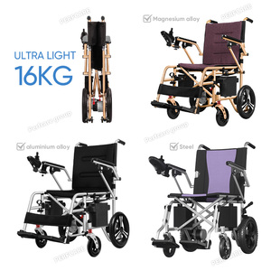 Fauteuil roulant pliable le plus léger pour personnes âgées, portable pour les voyages, avec moteur sans balais, frein électromagnétique, utilisation intérieure et extérieure pour personnes handicapées - Product Image 2
