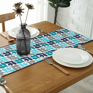 Chemin de table 100 % coton imprimé, personnalisé, durable, simple, élégant, imperméable et écologique pour salle à manger, maison, restaurant - Product Image 1