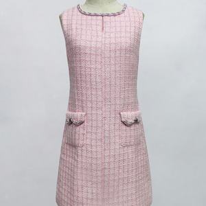 Vestido sin mangas con cuello redondo y cuentas, estilo elegante y fresco, nueva colección primavera 2025 - Product Image 4