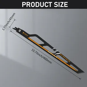 Lot <span class=keywords><strong>de</strong></span> 2 lames <span class=keywords><strong>de</strong></span> <span class=keywords><strong>scie</strong></span> sabre isolantes <span class=keywords><strong>de</strong></span> 400 mm, 5 TPI, HCS, pour la coupe <span class=keywords><strong>de</strong></span> <span class=keywords><strong>laine</strong></span> <span class=keywords><strong>de</strong></span> <span class=keywords><strong>verre</strong></span>, <span class=keywords><strong>de</strong></span> mousse isolante et <span class=keywords><strong>de</strong></span> tuyaux - Product Image 2