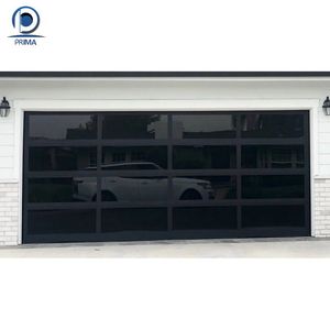 Porte de <span class=keywords><strong>garage</strong></span> panoramique sur mesure Prima avec panneaux en verre trempé et rail galvanisé pour résidence en bord de <span class=keywords><strong>falaise</strong></span> - Product Image 6