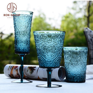 Fabbrica direttamente a basso prezzo set di bicchieri per feste di matrimonio bicchieri da vino senza stelo <span class=keywords><strong>in</strong></span> cristallo senza piombo blu - Product Image 6