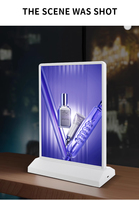 Boîte à lumière de recharge panneau de menu led double face a4 panneau d'affichage lumineux panneau de table vertical panneau d'affichage de magasin de thé au lait en forme de T
