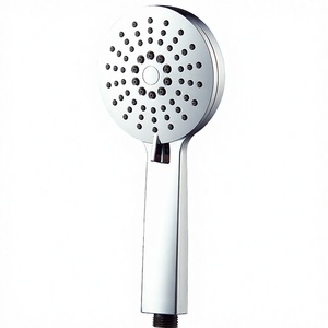 Pommeau de douche mural chromé à sortie unique, haute pression, économie d'eau, design contemporain, accessoire de robinetterie de salle de bain - Product Image 3