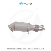 Downpipe YT SS304 dengan Heat Shield untuk BMW X5 X6 535 640 N55 3.0T Pipa Knalpot Berkualitas Tinggi Langsung dari Pabrik