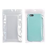 Sac à fermeture éclair de produits électroniques en plastique noir laser 3C avec sac d'emballage pour écouteurs et câble de données à fenêtre transparente