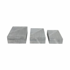 Decorative Striped Storage Boxes with Lid for Home Decor <b>Console</b> <b>Table</b> Jewelry Bedroom Use - Product Image 2