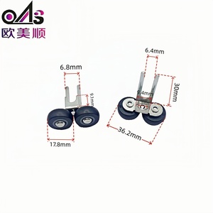 Roulettes <span class=keywords><strong>de</strong></span> meubles durables en nylon et fer, roulettes supérieures pour portes <span class=keywords><strong>de</strong></span> <span class=keywords><strong>placard</strong></span>, roulettes coulissantes pour armoires, roulettes à pousser-tirer en zinc. - Product Image 3
