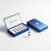 Boîtes à peptides en carton avec fermeture en mousse, insert en verre, logo personnalisé, violet, magnétique, 10 emballages en papier pour boîtes à peptides