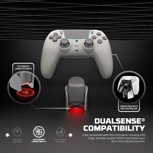 WGP16 Multi-Platform Hall Effect Gamepad Motion Sensor Touchpad Gaming <b>Controller</b> for with Wireless Charging Base - Product Image 3