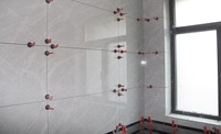 Entretoises et clips en plastique en forme de T pour carrelage - Système de nivellement - Étanche, durable, installation facile, auto-adhésif, utilisation en cuisine
