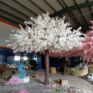 Arbre artificiel de fleurs de cerisier blanches en tissu de soie, pour usage intérieur et extérieur, décorations pour mariages, banquets et festivals - Product Image 5