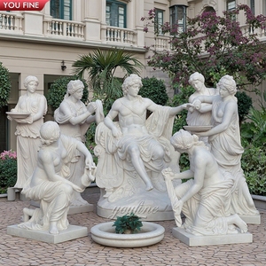 Youfine khách sạn biệt thự ngoài trời bức tượng Châu Âu trang trí nội thất tùy chỉnh kích thước cuộc sống bằng đá cẩm thạch thần Apollo tắm tượng để bán - Product Image 3