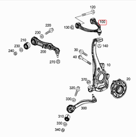 Bras de suspension supérieur avant droit en aluminium forgé argenté de haute qualité avec rotule OE 2053305601 pour Mercedes-Benz W205 W213 W253