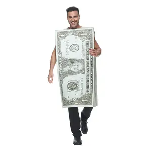 Миллион баксов Хэллоуин костюм для взрослых разноцветные Смешные унисекс деньги наряды