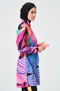 2024 새로운 방수 부르키니 여성 이슬람 수영복 이슬람 인쇄 수영복 부르키니 3PC 히잡 겸손한 수영복 - Product Image 4