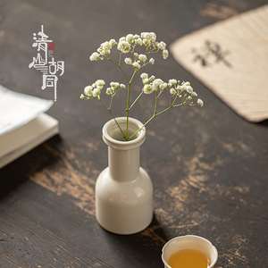 Ding Ware White <b>Ceramic</b> <b>Vase</b> Mini Tabletop Flower <b>Vase</b> Minimalist Design For Tea Table Home Decor - Product Image 3