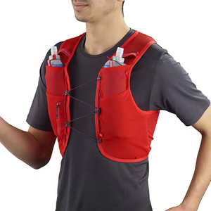 पानी की बोतल धारक और सेल फोन की जेब के साथ पुरुषों के लिए कस्टम हल्का नरम लुभावनी चल हाइड्रेशन बनियान - Product Image 5