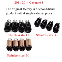 SYPES voiture acier inoxydable fibre de carbone système de pointe d'échappement Quad silencieux pointe tuyaux d'échappement pour 2011-2014 porsche Cayenne 958-1