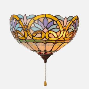 Lámpara de Pared LED de 1 Luz Estilo Tiffany con Pantalla de Vidrio Tintado Vintage, Moderna, para Cabecera, Pasillo, con Haz de Luz de 360° - Product Image 4