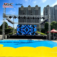 Pack Scène de Concert Extérieure Portable XGC P3.91 avec Structure Truss et Écran LED, Étanchéité IP65, Résolution 8K HDR10+ pour Location