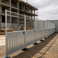 Panneaux de clôture temporaire en acier robuste, modulaires, demi-maille, construction en tôle pleine, clôture de chantier, sécurité périmétrique