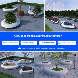 ม้านั่งยาวสำหรับสวนกลางแจ้ง ทำจากไฟเบอร์กลาส GRC สำหรับวางต้นไม้  พร้อมที่นั่งริมสระน้ำ  วัสดุ UHPC เทอร์ราซโซ่ คอนกรีต เทโกสโตน  รับสั่งทำตามแบบ ผลิตในกวางตุ้ง - Product Image 2