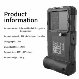 Shellbox 2e génération Étui de plongée sous-marine professionnel étanche 49ft 15m Compatible avec téléphone portable 6.9 pouces avec trou d'aération - Product Image 4