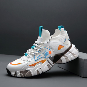 Calzado deportivo informal al por mayor, económico y de alta calidad, con tejido de malla con nervaduras, logotipo personalizado, calzado deportivo para hombre - Product Image 3