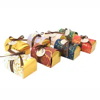 Karton hazine sandığı şekli hediye kutusu kağıt şeker kutuları ambalaj pembe küçük kutular hediyeler için parti düğün iyilik çantası