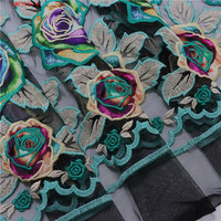 Tissu de Broderie de Haute Qualité, Tissu de Broderie Pur, Costume National, Grand Tissu en Tulle à Motifs Floraux, Dentelle Brodée