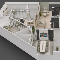 Service de conception de plans d'aménagement de mobilier de bureau pour centre de services de salon d'aéroport et cabinet médical