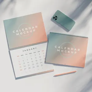 Vente en gros calendrier de bureau imprimé sur mesure 2023, cadeau de noël personnalisé, calendrier quotidien à rabat