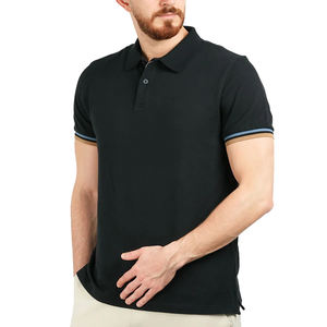 T-shirt à manches courtes pour homme en mélange de coton tricoté, anti-humidité, avec coutures extensibles dans quatre directions, idéal pour le golf et un style de vie actif, confort optimal sur le terrain. - Product Image 4