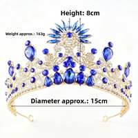 Couronne de mariée baroque européenne et américaine en alliage, ornée de cristaux et de strass, pour concours de beauté, bal de promo, fête ou mariage