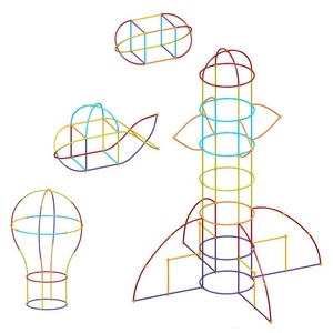 Ksf Trẻ Em Tự Làm Ống Hút Xây Dựng Khối Đồ Chơi Lắp Ráp Pháo Đài Xây Dựng Học Tập Đồ Chơi Trong Nhà Thủ Công <span class=keywords><strong>4D</strong></span> Ống Nhựa Nối Đồ Chơi - Product Image 1