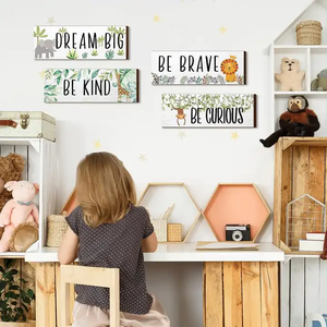 Pafu 4 pezzi decorazione per vivaio in <span class=keywords><strong>legno</strong></span> Baby Safari graziosa giungla con camera da letto per bambini - Product Image 3