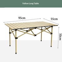 Table pliante réglable en hauteur en acier inoxydable pour le camping en plein air - Meubles d'extérieur légers et portables de conception chinoise pour