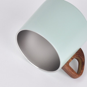 Кофейник-термос с деревянной крышкой, вакуумная бутылка из нержавеющей стали с двойными стенками, кружки для кофе с логотипом на заказ - Product Image 4