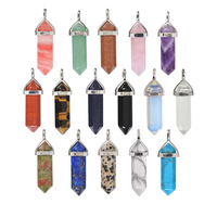Grossiste Colliers Pendentifs Hexagonaux en Cristal de Chakra, Pierre Précieuse de Guérison, Chaîne pour Femmes