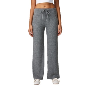 <span class=keywords><strong>Pantalon</strong></span> droit coupe bootcut pour <span class=keywords><strong>femme</strong></span>, taille élastique avec cordon de serrage, ample et fluide, longueur ras du sol, en <span class=keywords><strong>polyester</strong></span>, <span class=keywords><strong>viscose</strong></span> et <span class=keywords><strong>élasthanne</strong></span>, couleur unie, idéal pour l'été - Product Image 4