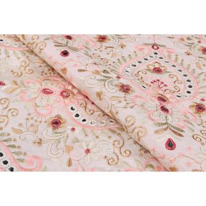 Tissu d'organza brodé Triloki multicolore 1,44 pouce, transparent, pour robes de mariée et artisanat, vendu au mètre - Product Image 4